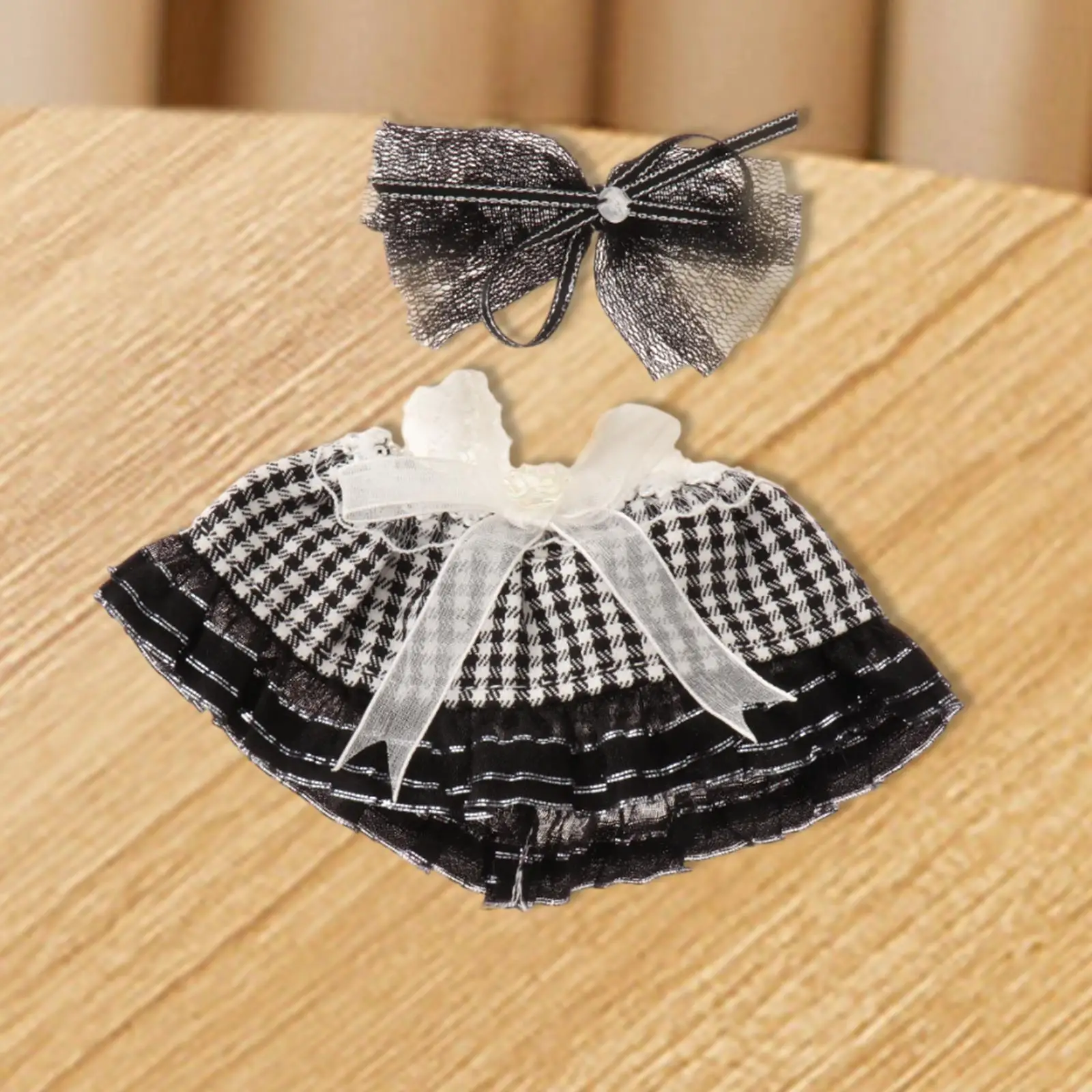 Ropa de muñeca de peluche de 17cm, lindo, vestido de muñeca, accesorios para fotos, vestido de juguete de peluche, accesorios cómodos para muñecas, ropa para muñecas