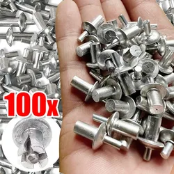 10-100Pcs Aluminium Alloy Knockout Expansion Rivets Head Perforated Rivets Hammered Expanding Nails Screws Fasteners Auto Parts