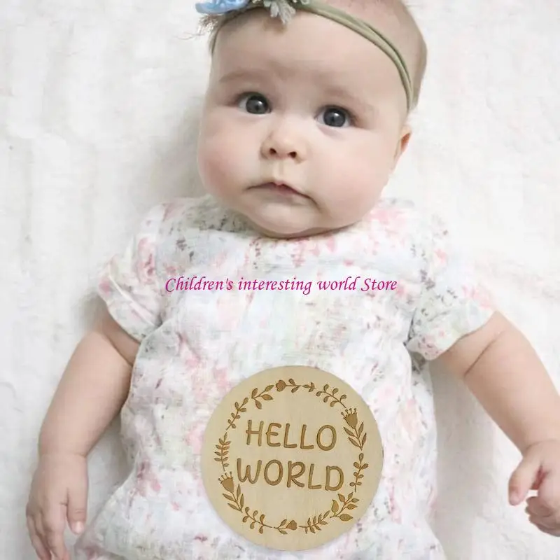 

2 ПК, новорожденные ежемесячные карты записи роста деревянные дровя