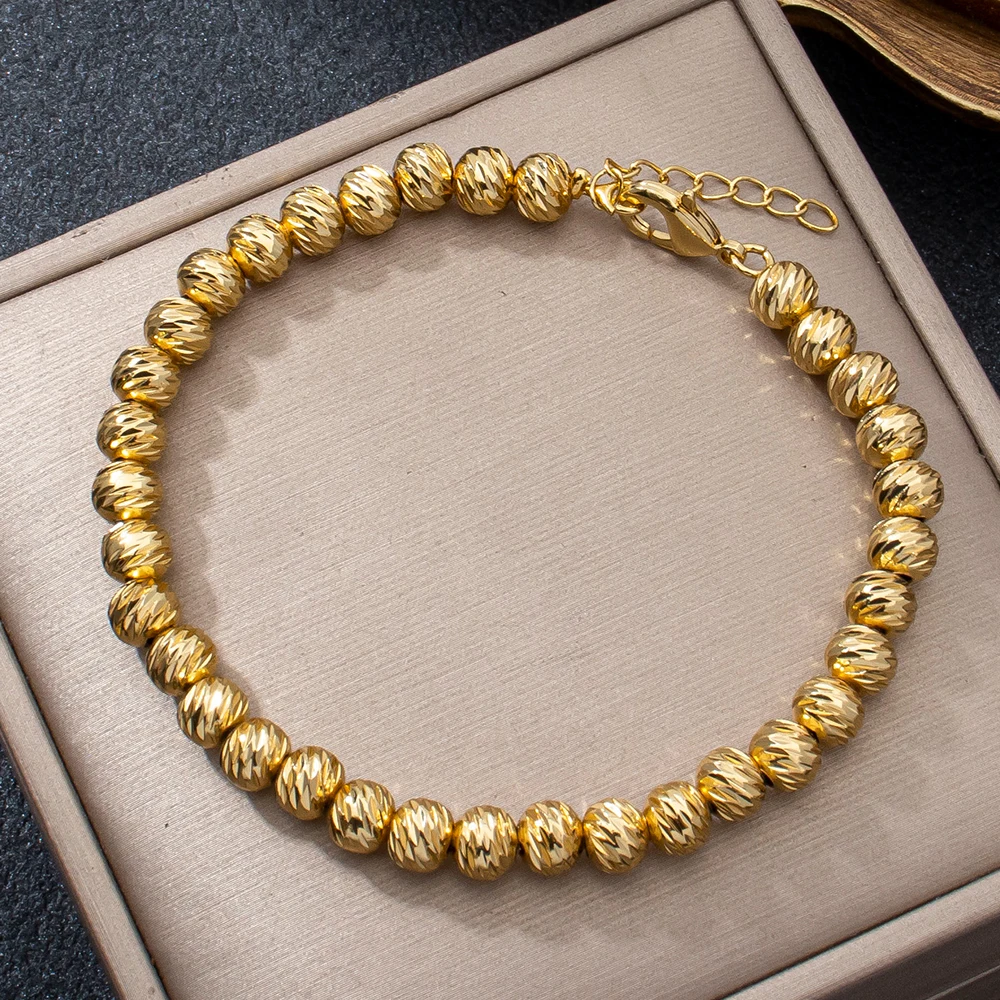 Ruffled Design Bead Bracelet Jewelry Hand Chain Exquisite Accessories Women Daily Wearing Mood Bracelet Festival Gifts