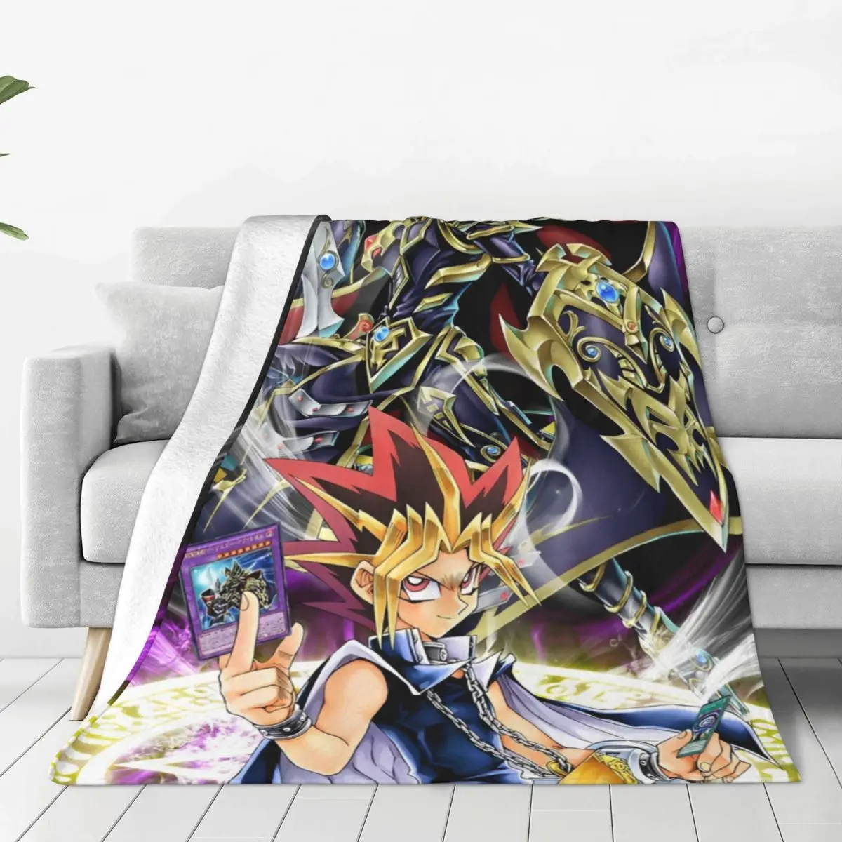 YuGiOh! Card Game Anime Fleece Throw Blankets Yugi Muto Cartoon Blanket for Bedding Outdoor Super Soft Bedspread