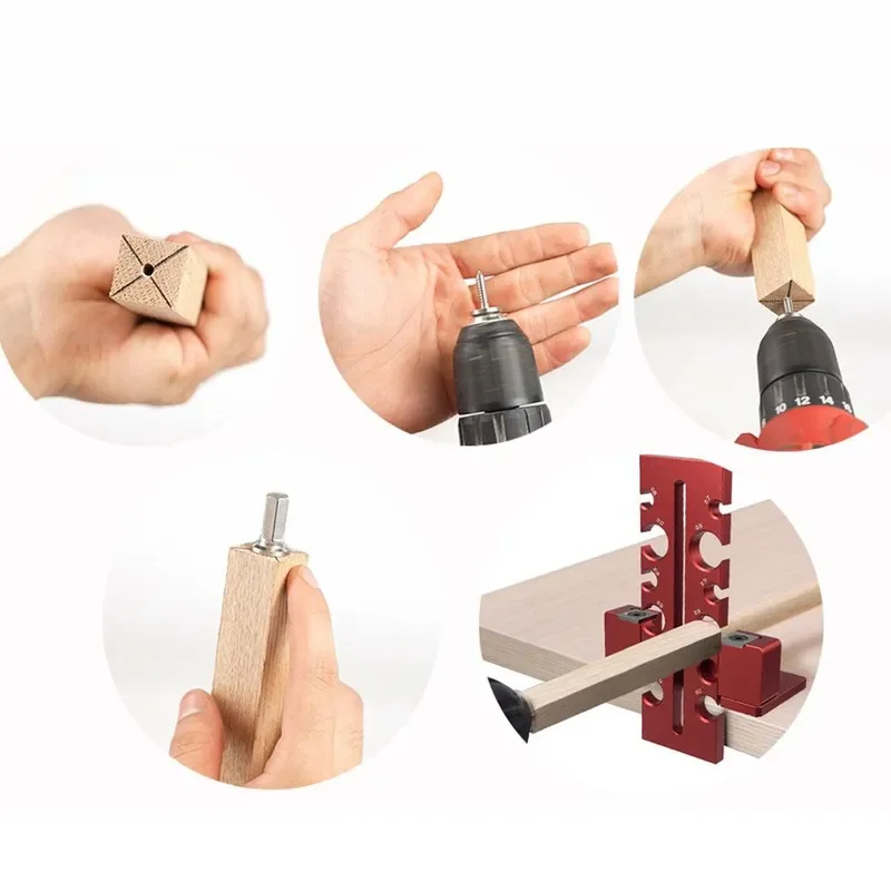 Adjustable Carbide Drill Bit 7-18mm 12-Hole Woodworking Dowel Hole Maker Milling Cutter for round Rod Auxiliary Milling Tool