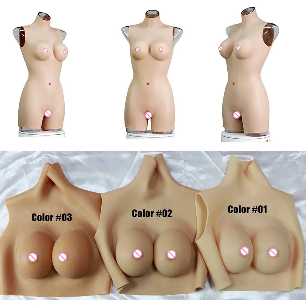 Silicone Fake Vagina Insertable Bodysuit With Big Breast Forms Male to Female Realistic Boobs For Cosplay Drag Queen Transgender