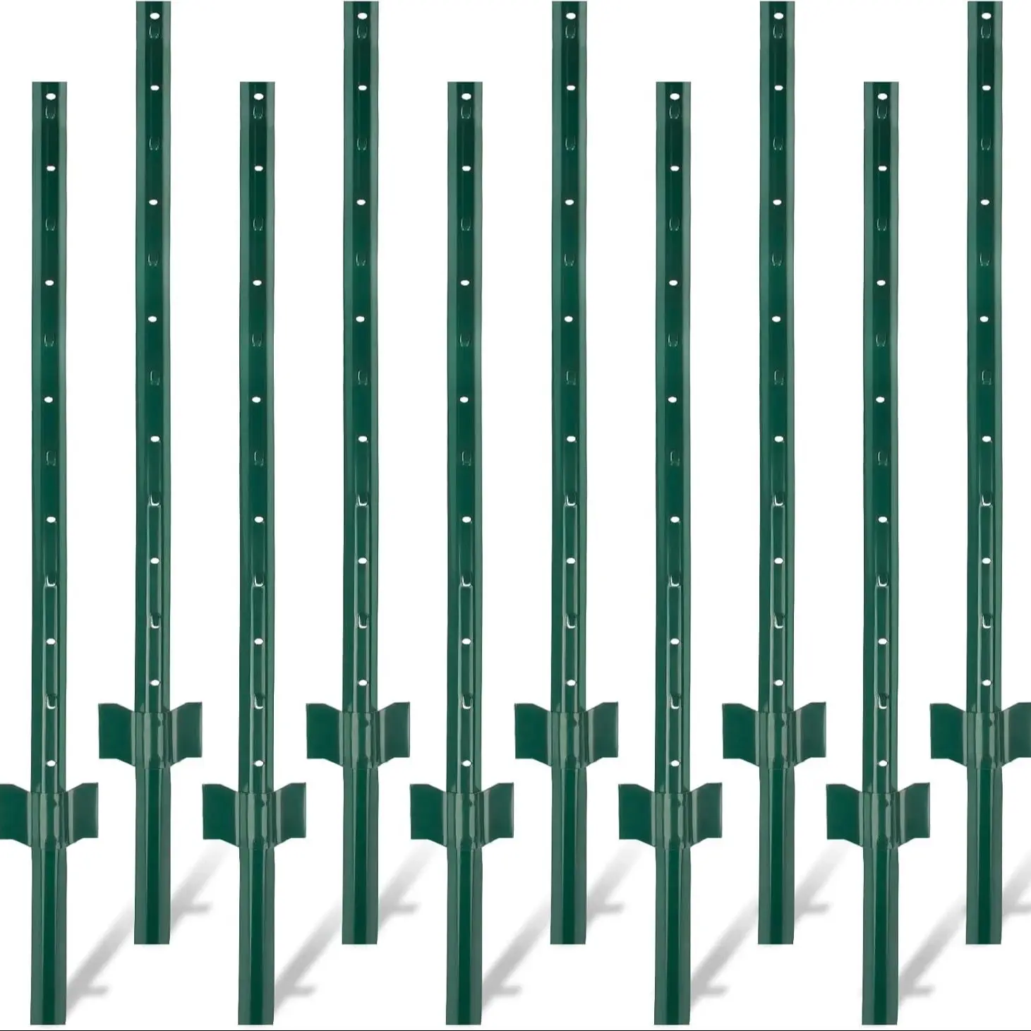 HiMISS 10 piquets de clôture de jardin en métal robuste de 3 à 6 pieds, poteaux d'ancrage décoratifs pour clôture extérieure, pour jardin et pelouse 3