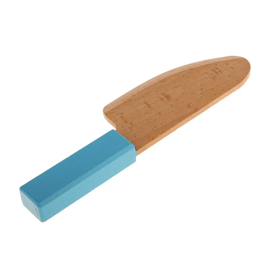 Mini couteau à découper en bois pour enfants, jouet de cuisine pour enfants, gadget de jeu de simulation, bleu