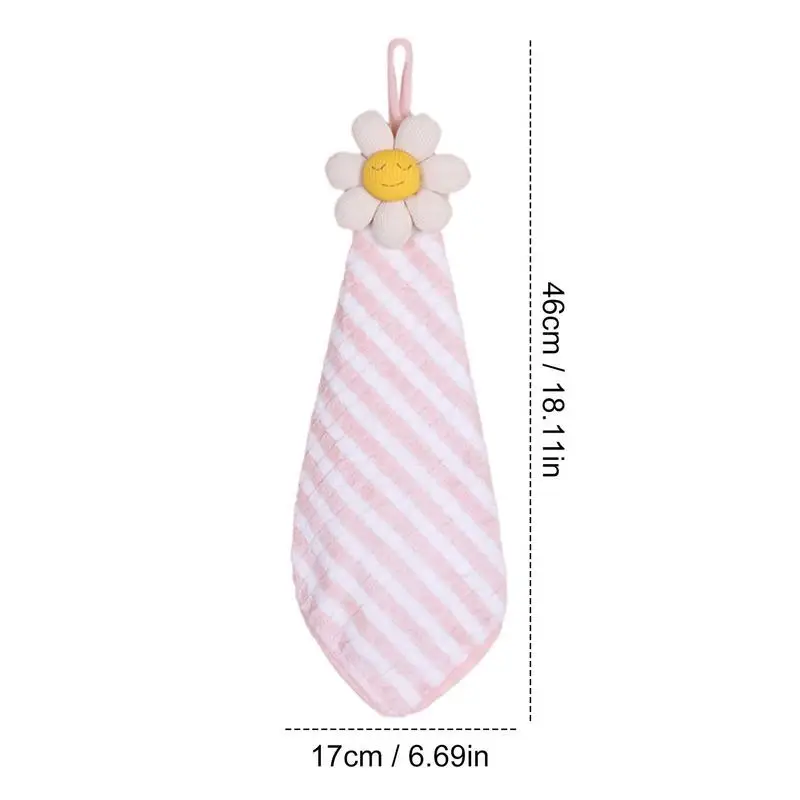 Paño de mano con lazo, diseño de flores, Toalla de baño de mano, paño para platos altamente absorbente, toalla de felpa para cocina y baño
