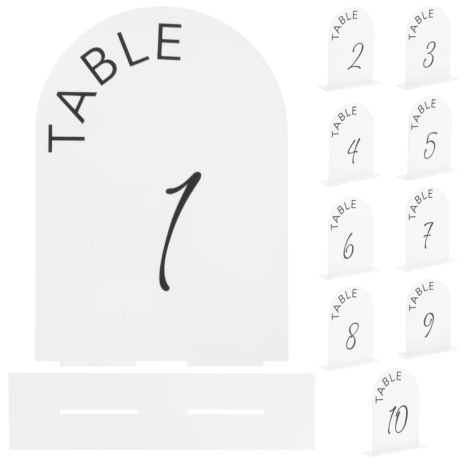 

10 Pcs Acrylic Table Place Sign Wedding Signs Card Clear Number Seat Numbers Decor White Baby