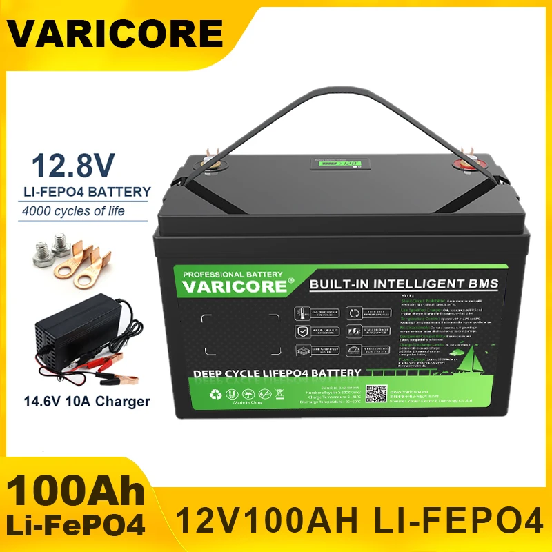 12V/12.8V 160Ah 120Ah 100Ah LiFePO4 battery Lithium iron phospha For RV Campers Off-Road Solar Wind batteries 14.6V 10A Charger