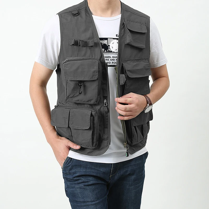 Man Pocket Vest fishing outdoor vest summer travel oversize jacket