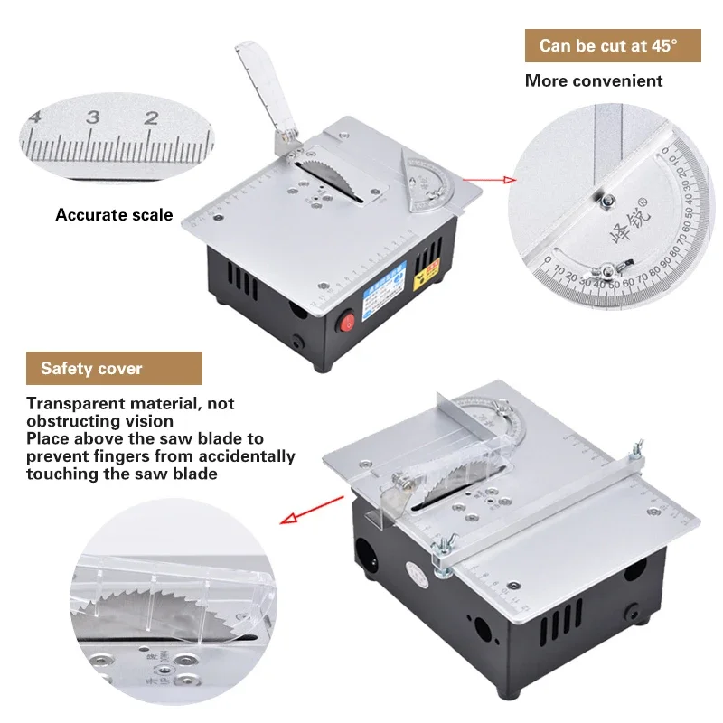 240W High-power Mini Table Saw , 3inch Bench Saws Desktop Saw, 20mm Lift For PCB Wood Home DIY Cutting Micro Lathe Saws