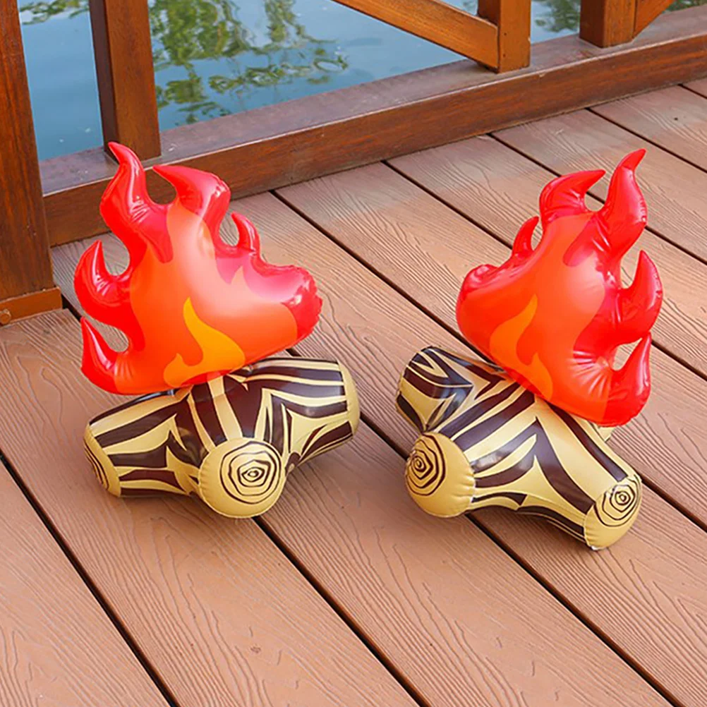 Inflatable Flame Model Yard Decoration Props Pvc Bonfire Camping Party Fake Campfire