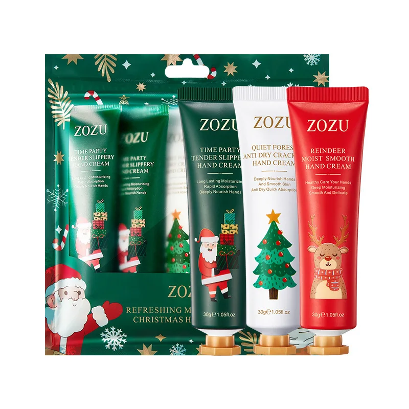 5pcs/Set ZOZU Christmas Hand Cream Sets Moisturizing Refreshing Handcream Nourishing Beauty Hands Creams Skin Care Products