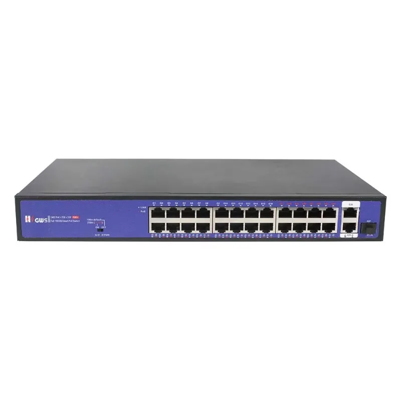 ODM OEM Hot Selling Network Switches Commercial 24 Ports Gigabit Smart AI PoE Switch with Uplink SFP Port