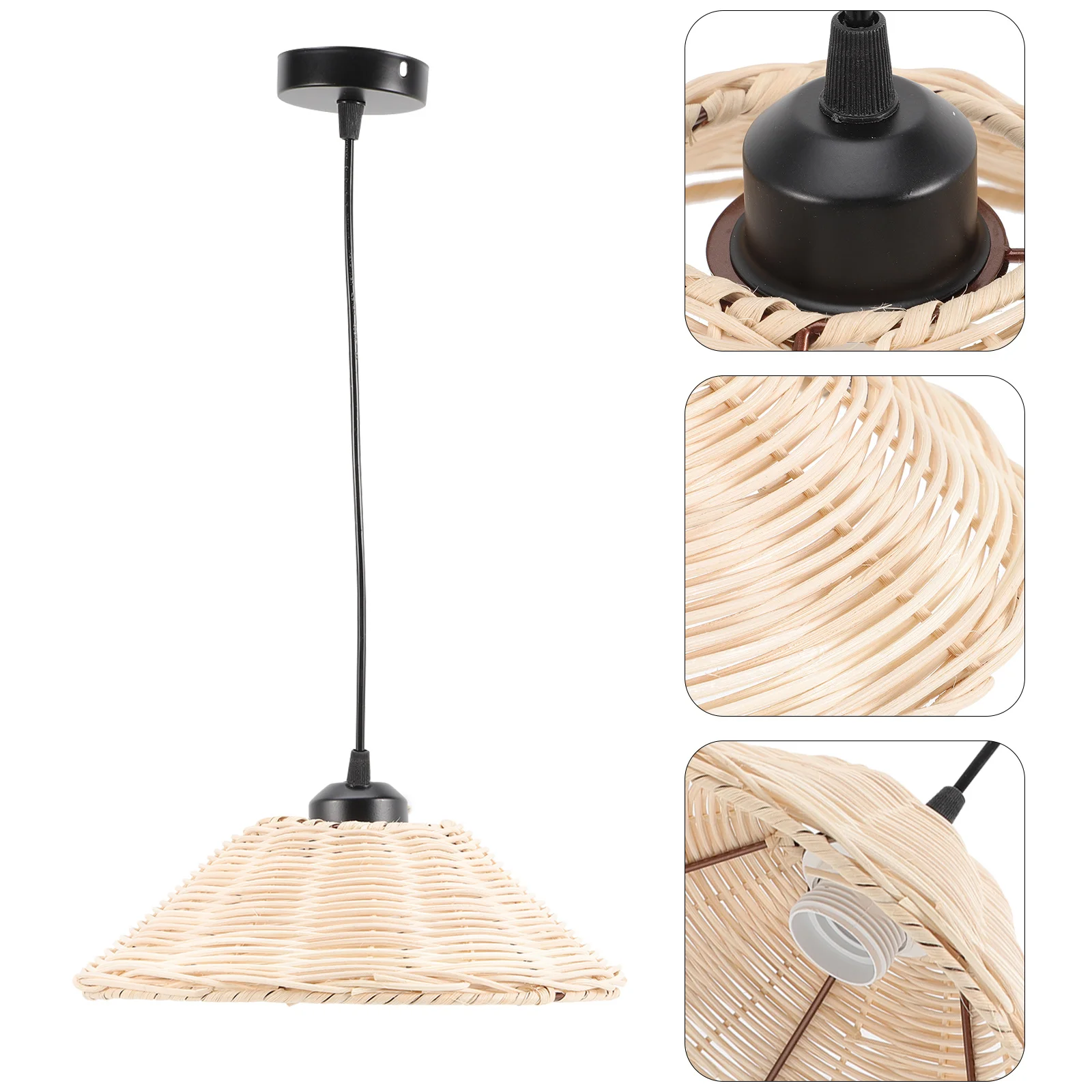 

Rattan Woven Ceiling Lamp Indoor Hanging Light Creative Design Safe Durable Elegant Gift Friends Relatives Restaurant Homestay