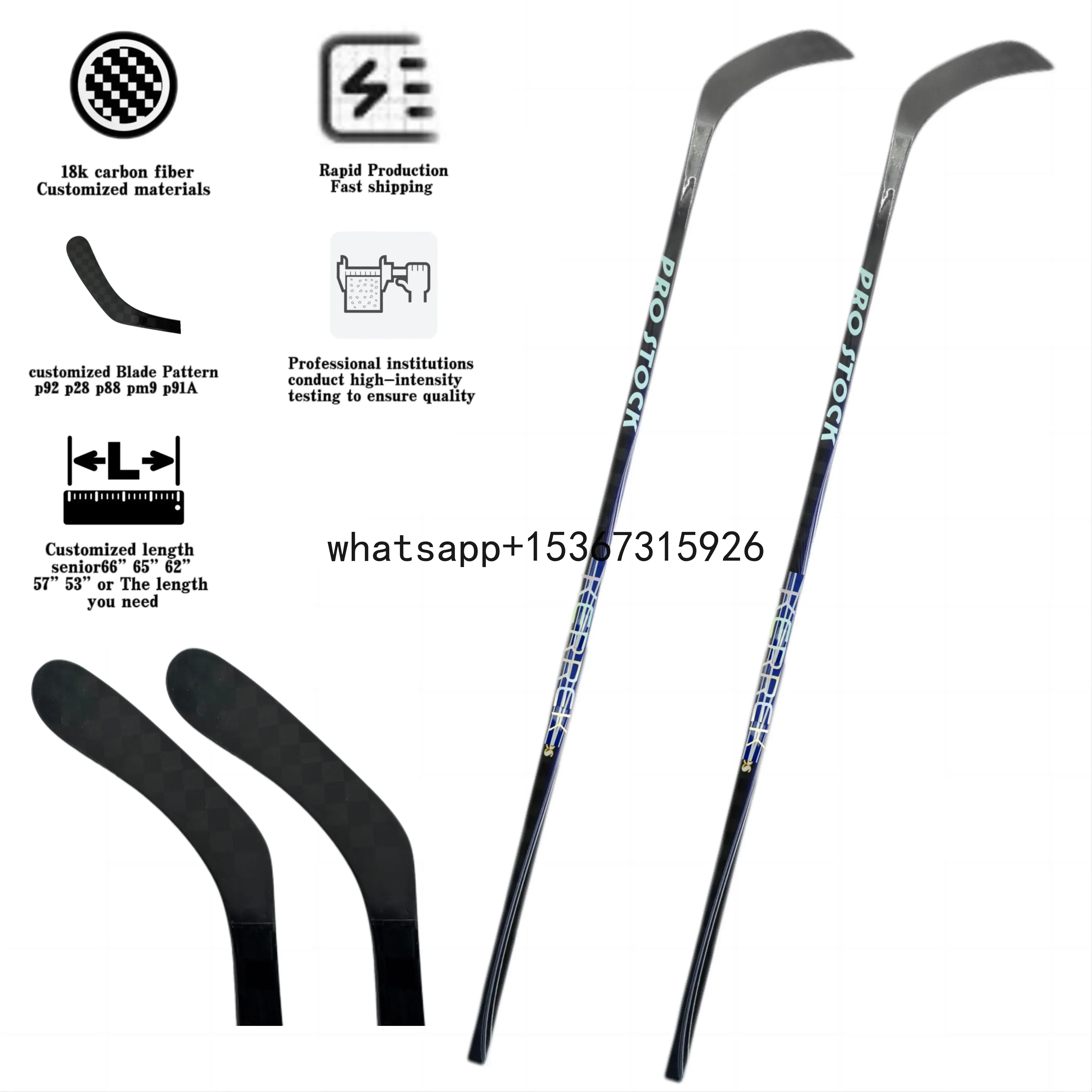 Wholesale New Products 350G/ 375G/400G 100% Carbon Fiber Customized Logo High Quality Ice Hockey Sticks Pro Carbon Hockey Stick