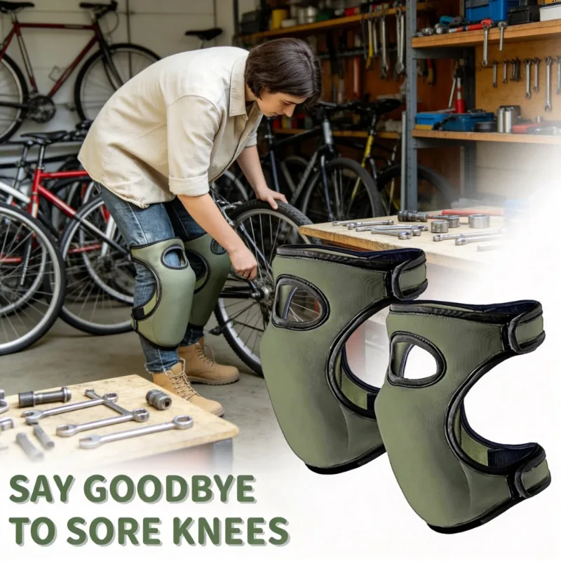 Work Knee Pads Professional Knee Pads Thick Foam Padding Double Strap Design Adjustable Breathable Design Ergonomic Knee Pads