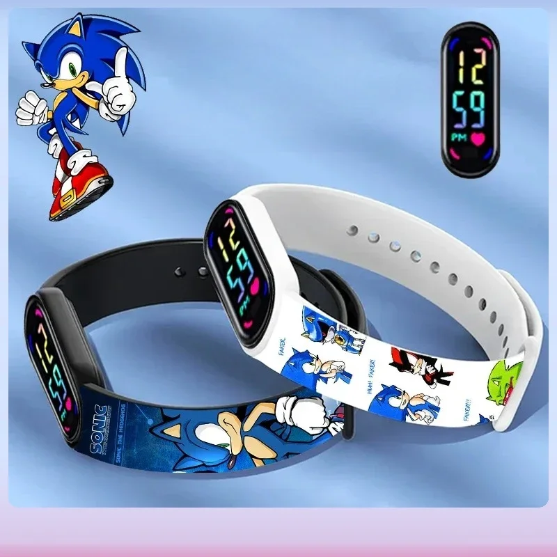 Cartoon Sonics Digital Watches  Anime Figures LED Luminous Watch Touch Waterproof Electronic Sports Watch Children Birthday Gift