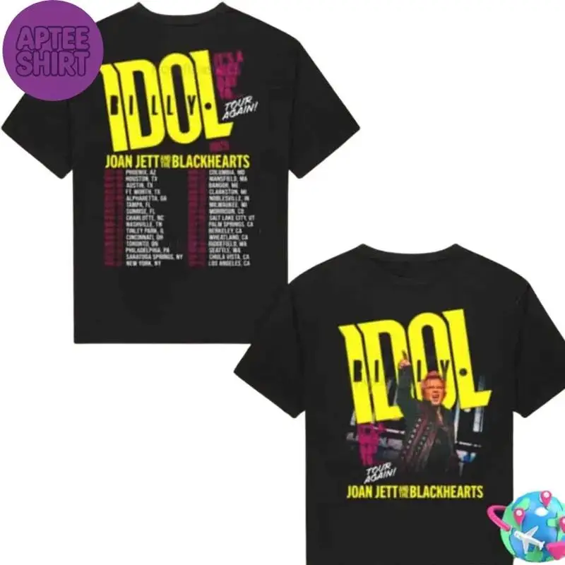 

Футболка унисекс с подарками для концертного фаната Billy Idol It’s Nice Day To Tour Again 2025 года