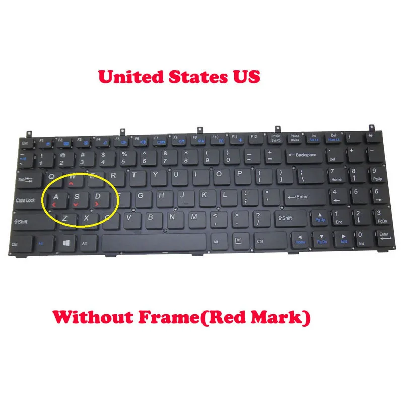 English US Keyboard For CLEVO M9800 MP-08J43US-430 430W 4301 6-80-M9800-014-1 MP-08J43U4-430W 6-80-M9801-013-1 6-80-M9801-016-1