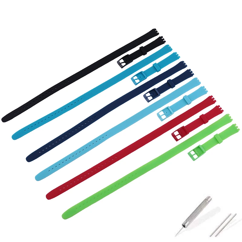 

Children Colorful Silicone Watch Band 12mm for Swatch LP131 LS115 LW147 LP141 Extra Long Strap, Liyuan Student Wrist Wrap Series
