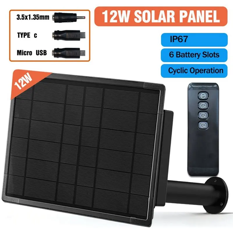 A97I-LED Light System 12W Solar Lora Panel Install Battery Type-C IP67 Waterproof Output 12V Power Supply