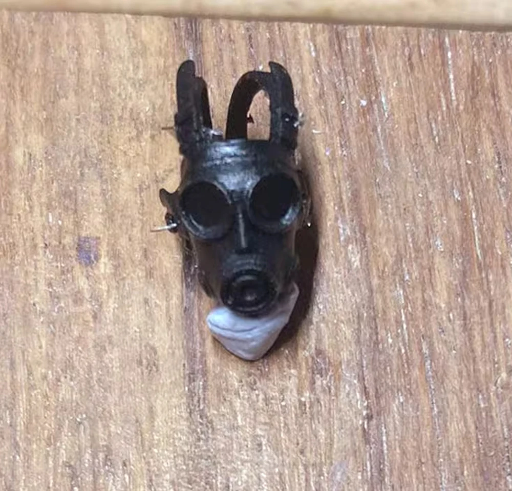 

1/18 Dark Sauce Valley Green Plant Black Skull Mask the the Face PVC Material Not Real For 3.75" Action Figure Scene Component