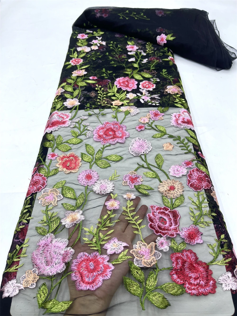 African Nigerian Tulle Lace 2024High Quality Fabric Embroidery Silk Fabric French Dress Prom Party Gown For Sewing 5Yards