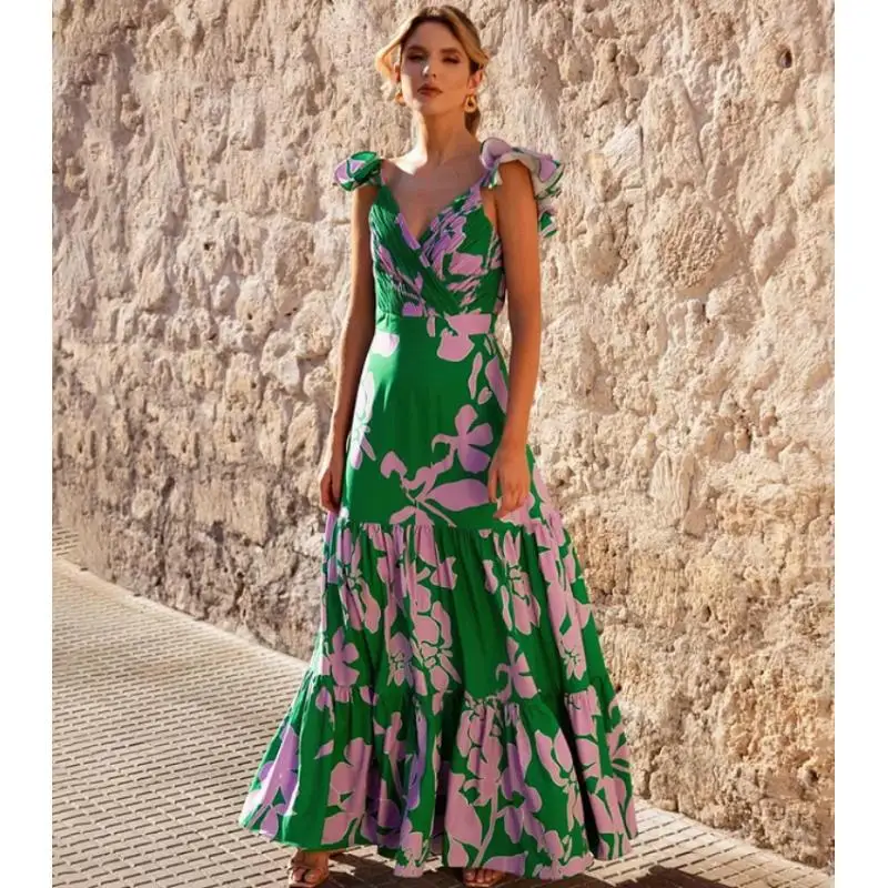 Flaxmaker 2026 Women One Piece Swimsuit and Skirt Summer Vintage women's bikinis and tankinis Printed beach outfits woman