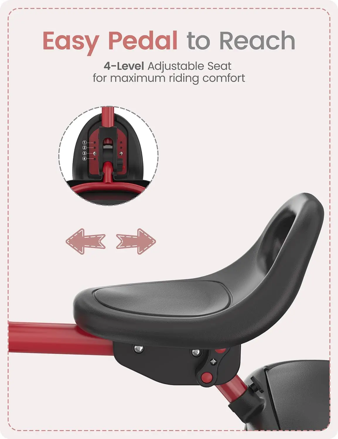 دراجة ثلاثية العجلات للأطفال مع جرس ، دراجة أطفال ثلاثية العجلات ، دراجة أطفال ، من سن 18 شهرًا إلى 5 سنوات ، من العمر إلى 5 سنوات