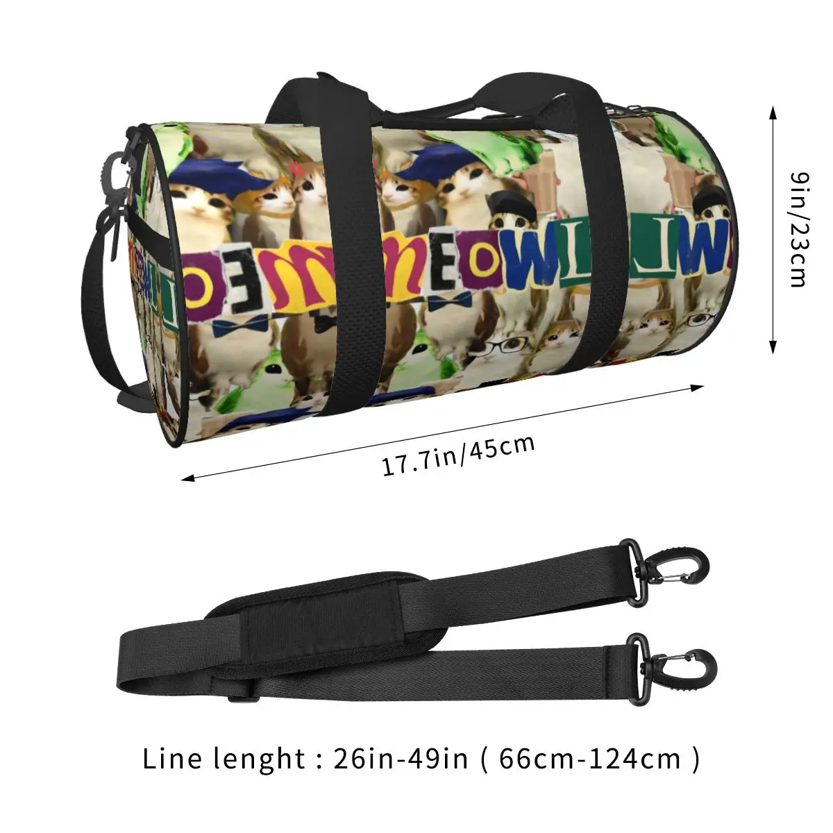 Decora Meowl Gym Bag Luggage Sports Bags Men Custom Gym Accessories Graphic Fitness Bag Waterproof Handbags