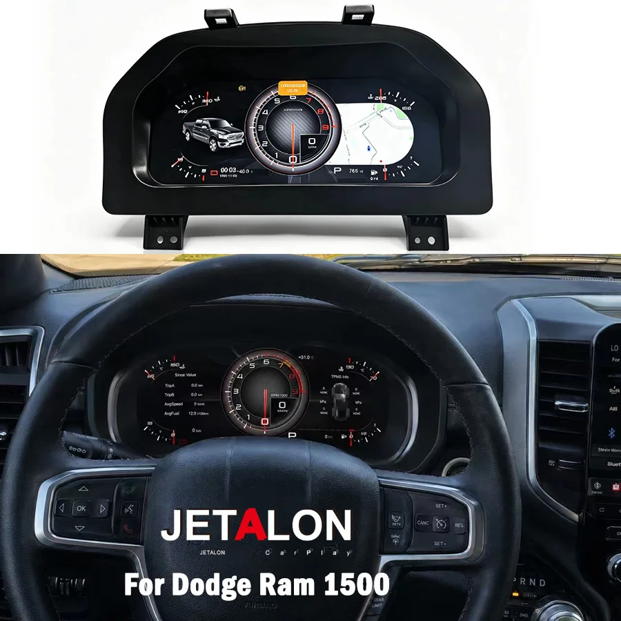 

12.3inch For Dodge Ram 1500 2013-2018 Car Digital Cluster Instrument Cluster Carplay Screen Display Virtual Cockpit Dashboard