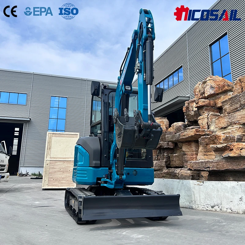 

3.5Ton Mini Excavator NICOSAIL OKW35E Hydraulic Digger Zero Tail Swing With Dozer For Construction