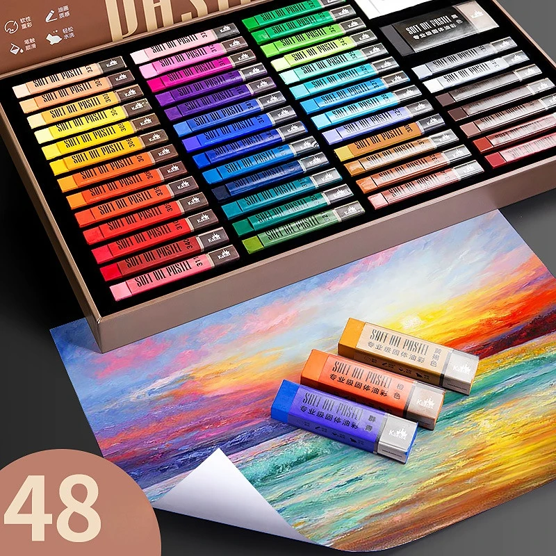 24/36/48 Colors Solid Soft Oil Painting Stick Set Macaroon Morandi Color Professional Grade Oil Paint Crayon Art Supplies