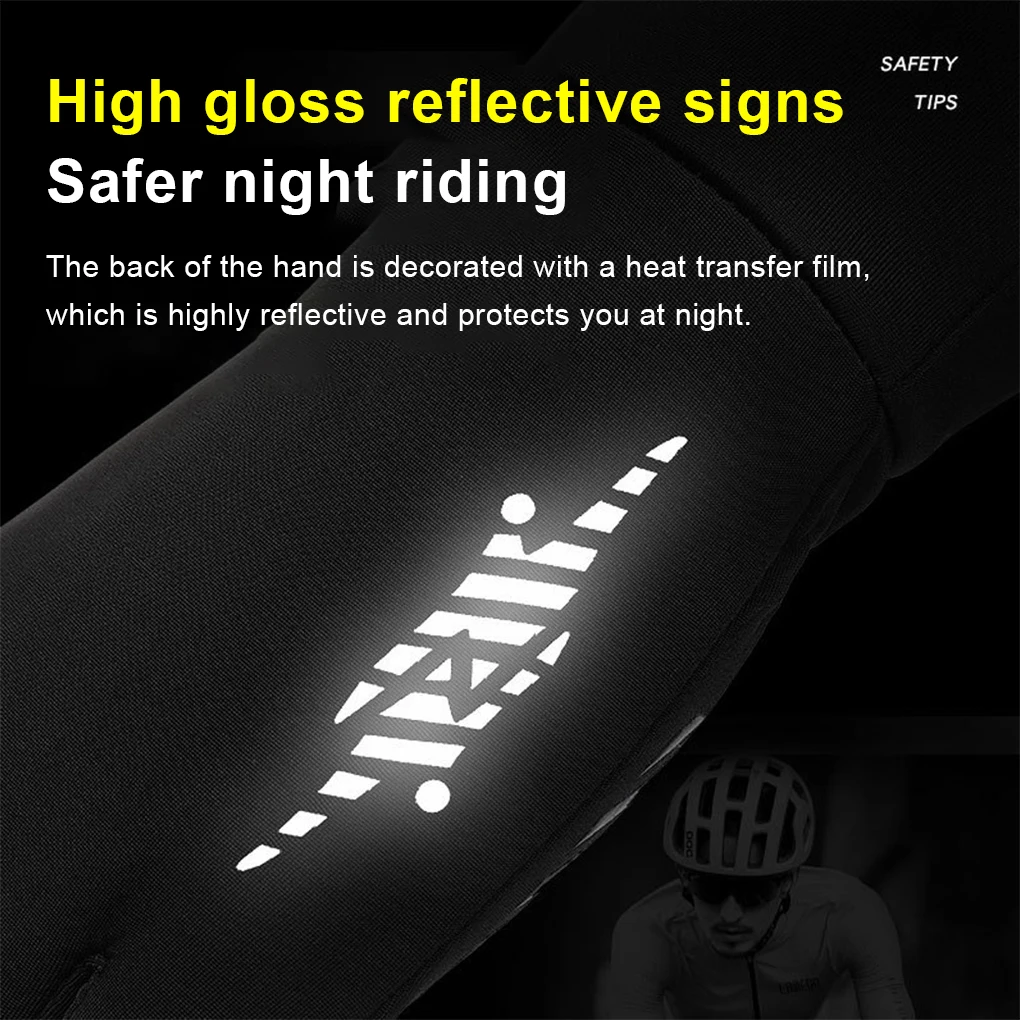 1 زوج قفاز نونسليب تنفس يندبروف قفازات مقاومة للماء دراجة نارية في الهواء الطلق ركوب ملحق المشي لمسافات طويلة التزلج الأسود XL