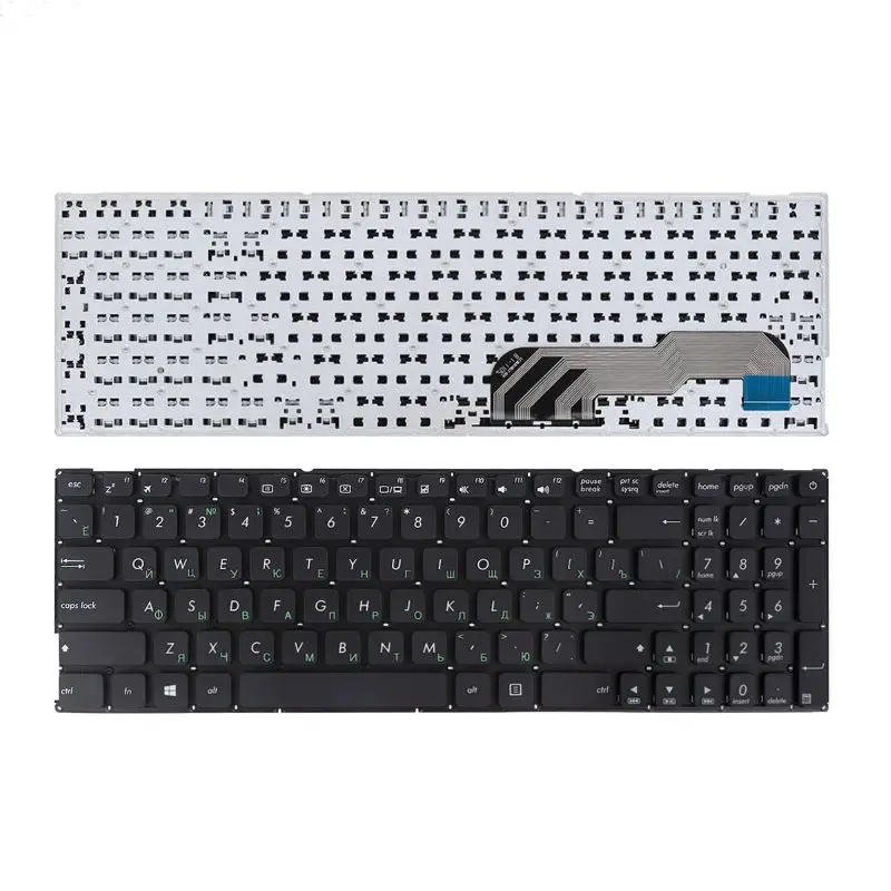 

Ru /Russia Laptop Replacement Keyboard for ASUS X541 BLACK (without FRAME ，Green Printing )Win 002-11N63LHC11