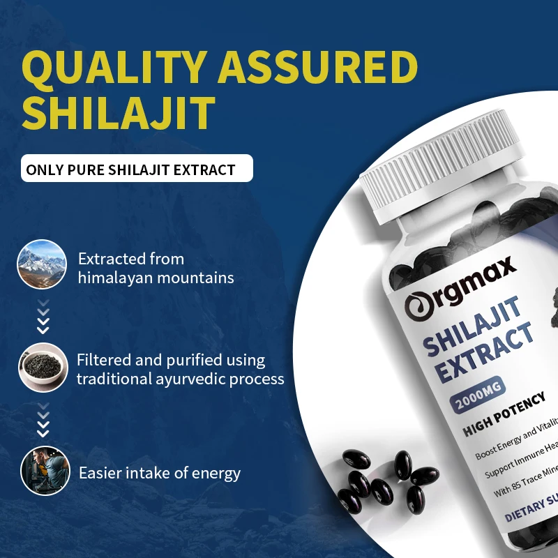 Himalayan Pure Original Shilajit Extract Capsules 85+ Trace Minerals&Fulvic Acid Energy&Hormone Balance Gluten Free Supplement