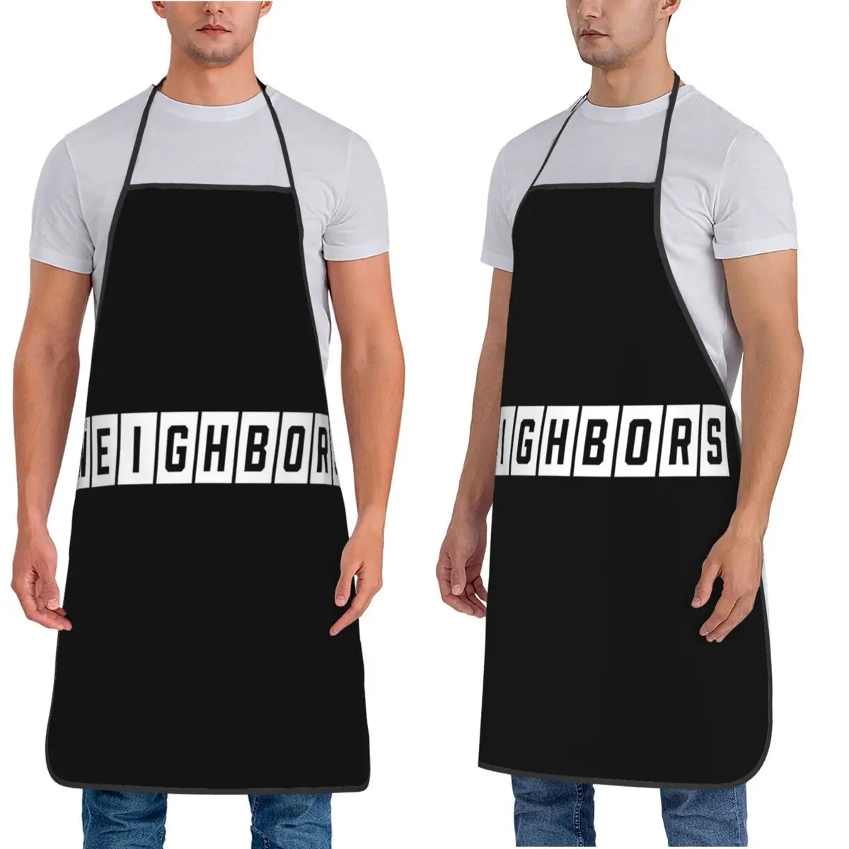 الجيران الفرقة الأبيض صندوق البريد نمط نوع شعار مآزر الشيف الطبخ الخبز Tablier مريلة تنظيف المطبخ بينافور للنساء الرجال