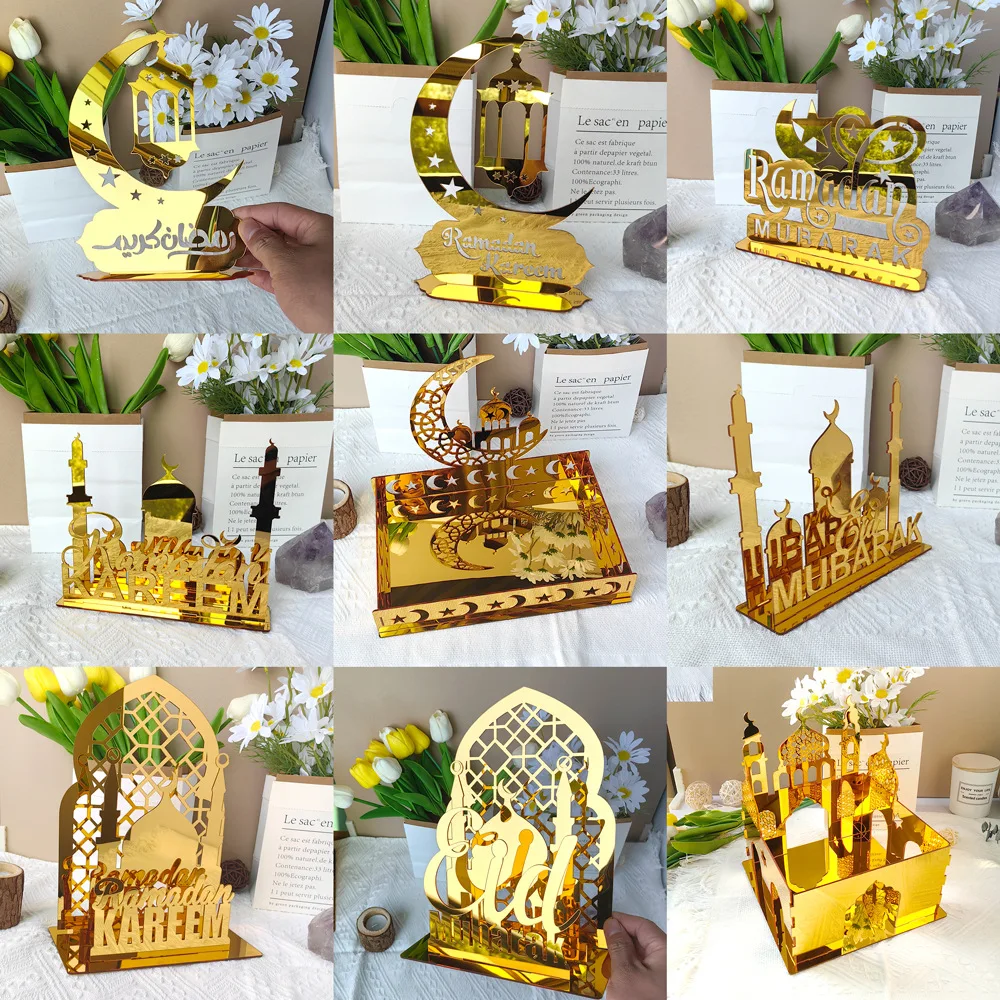 Акриловый поднос для еды Eid Mubarak, Рамадан, настольное украшение, полый, Униформа, мусульманские товары, Рамадан, кареем, ИД подарок