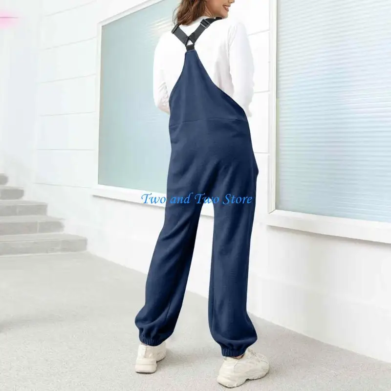 

HX6F Women's loose-fitting fleece jumpsuit overalls, winter casual adjustable, warm, with pockets