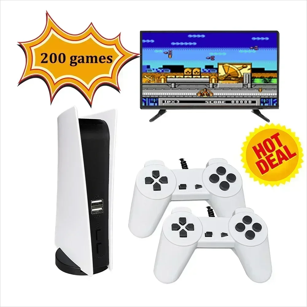 Estación de juegos 5 Consola de videojuegos con cable USB con 200 juegos clásicos 8 bits GS5 TV Consola reproductor de juegos portátil Retro salida AV