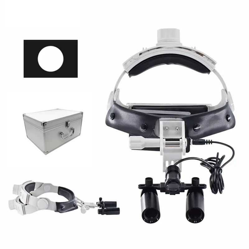 Imagem -06 - Lupa Binocular Dental Kepler Headband Ajustável Lupar Farol Médico Farol do Dentista Caixa do Metal 5w 5x 6x