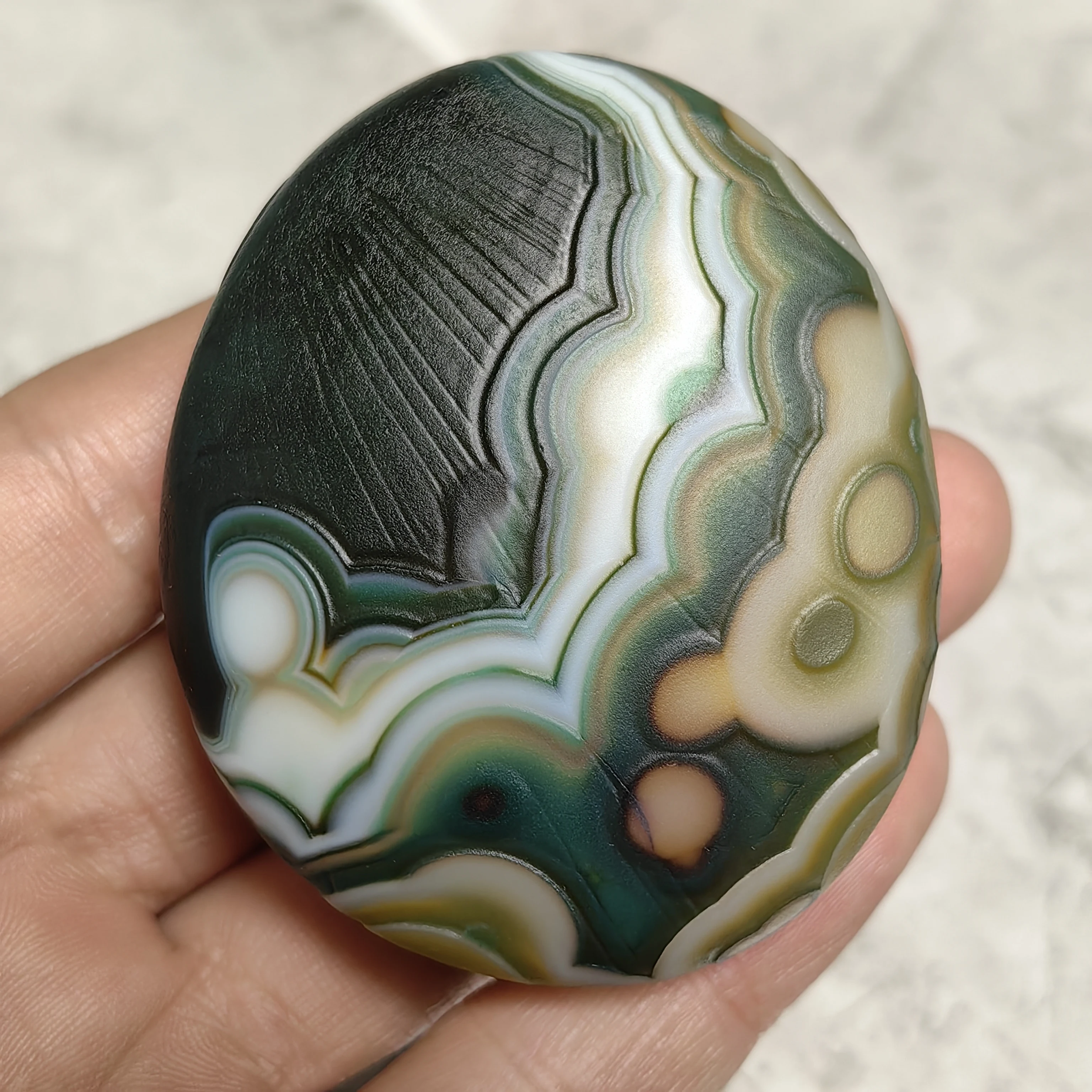 Pure-natura Divine Eye Agate Wishing Agate Rough Stone for Attract Wealth Good Luck Ward Off Evil Amulet Jewelry Palm Stone Gift
