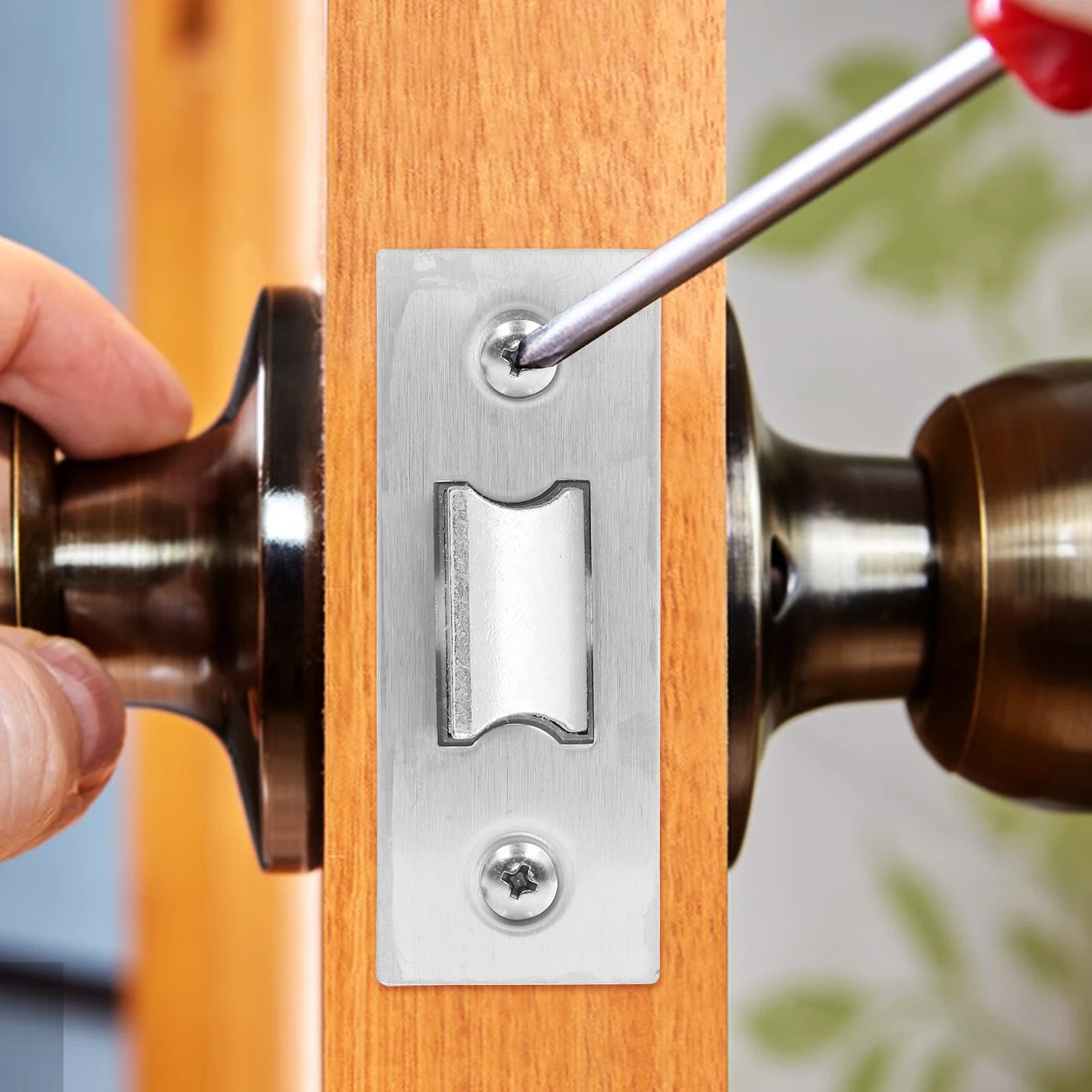 

Steel Adjustable Door Latch Deadbolt Mortice Tubular Internal Lock Accessories Durable Metal Replacement Invisible Barn Lever