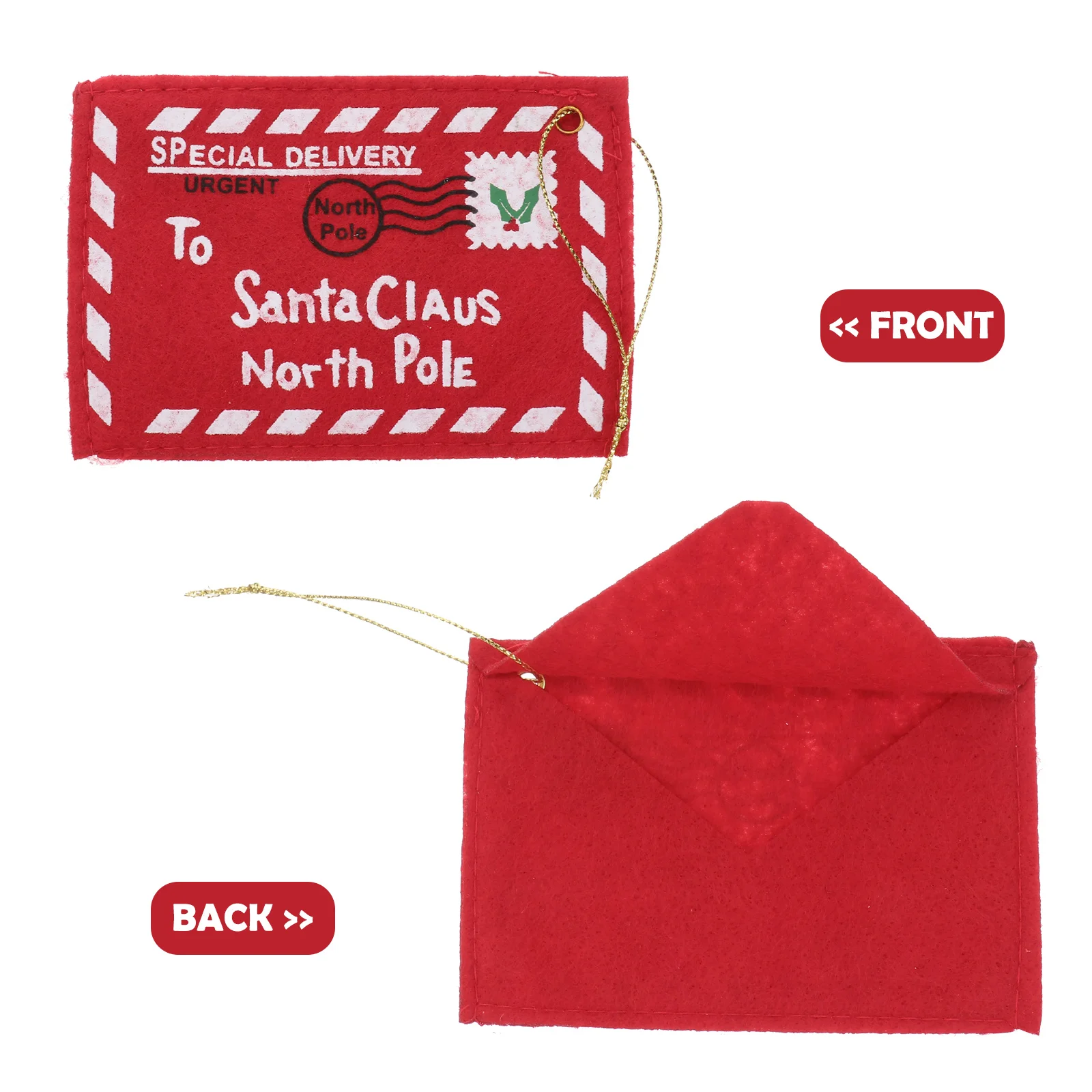 10 Pcs Santa Claus Xmas Candy Bag Felt Kits Christmas Tree Pendant Envelope Goodie Storage Gift