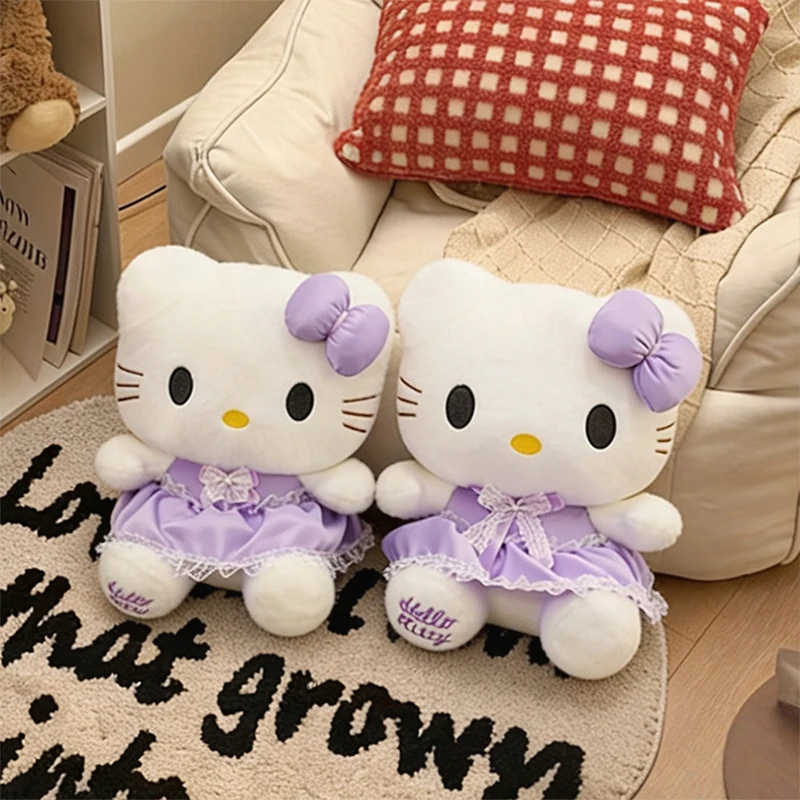 

Sanrio 55cm Cute Lavender Kt Cat Plush Toy for Kids Birthday Gift Adorable Hello Kitty Doll Stuffed Animal Soft Cuddly Baby Toy