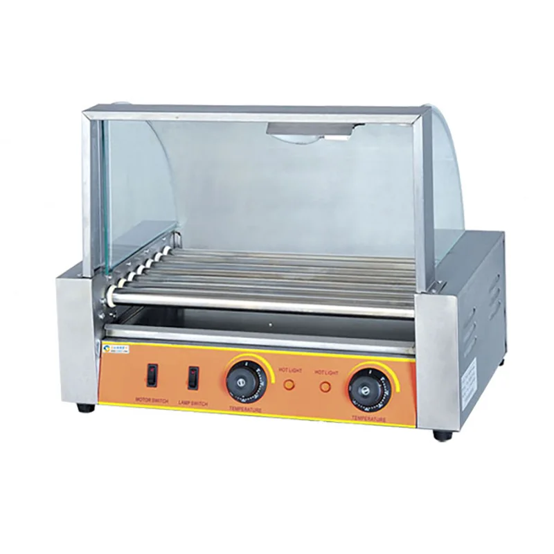 Best Price Automatic Hot Dog Machine Sausage Grill Hot Dog Making Machine 7 Rolling Hot Dog Roller Grill