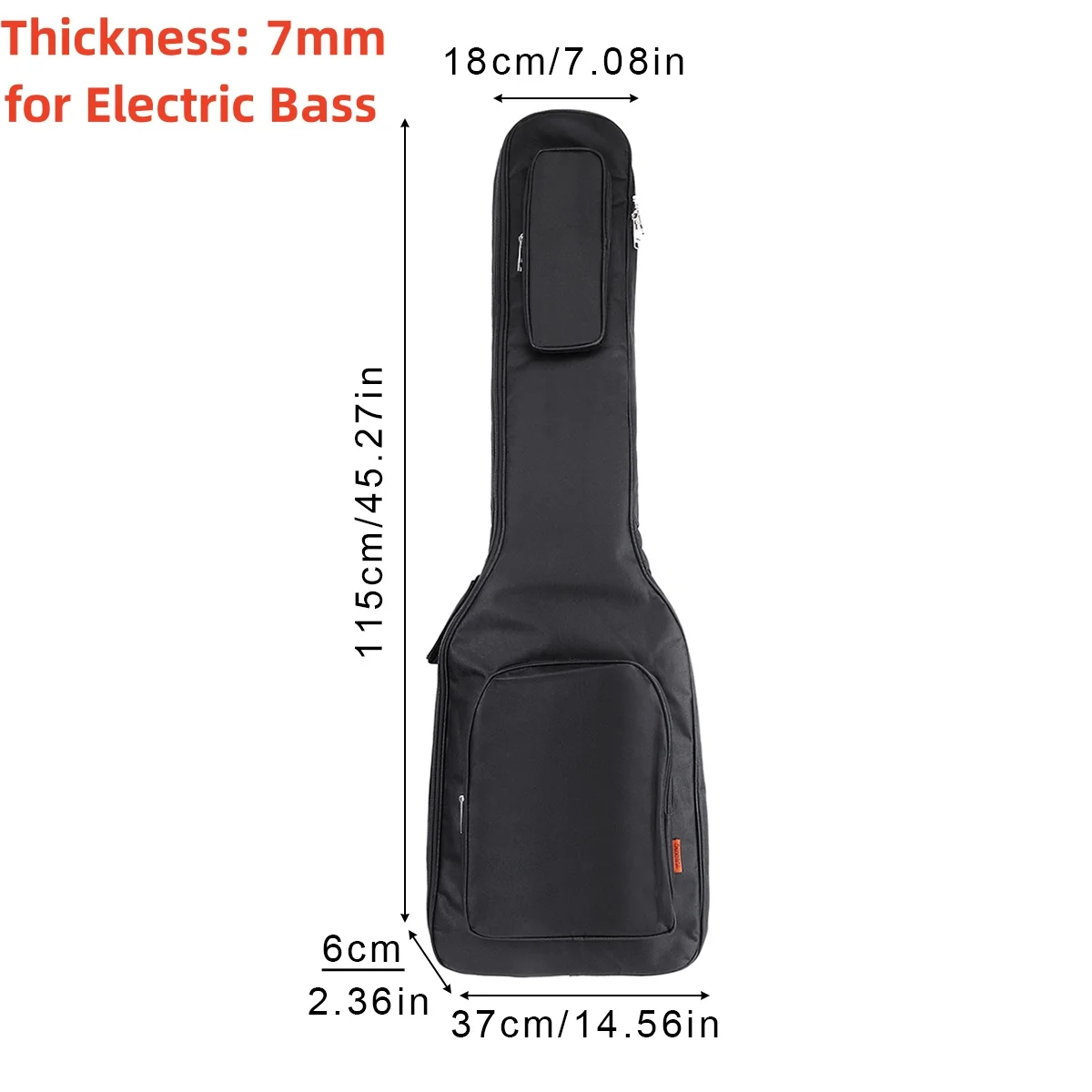 39-48 Zoll Oxford Stoff Pad 8-10mm Baumwolle Verdickung Doppel Riemen E-gitarre E-bass Fall, wasserdichte Abdeckung Rucksack – Detail 28