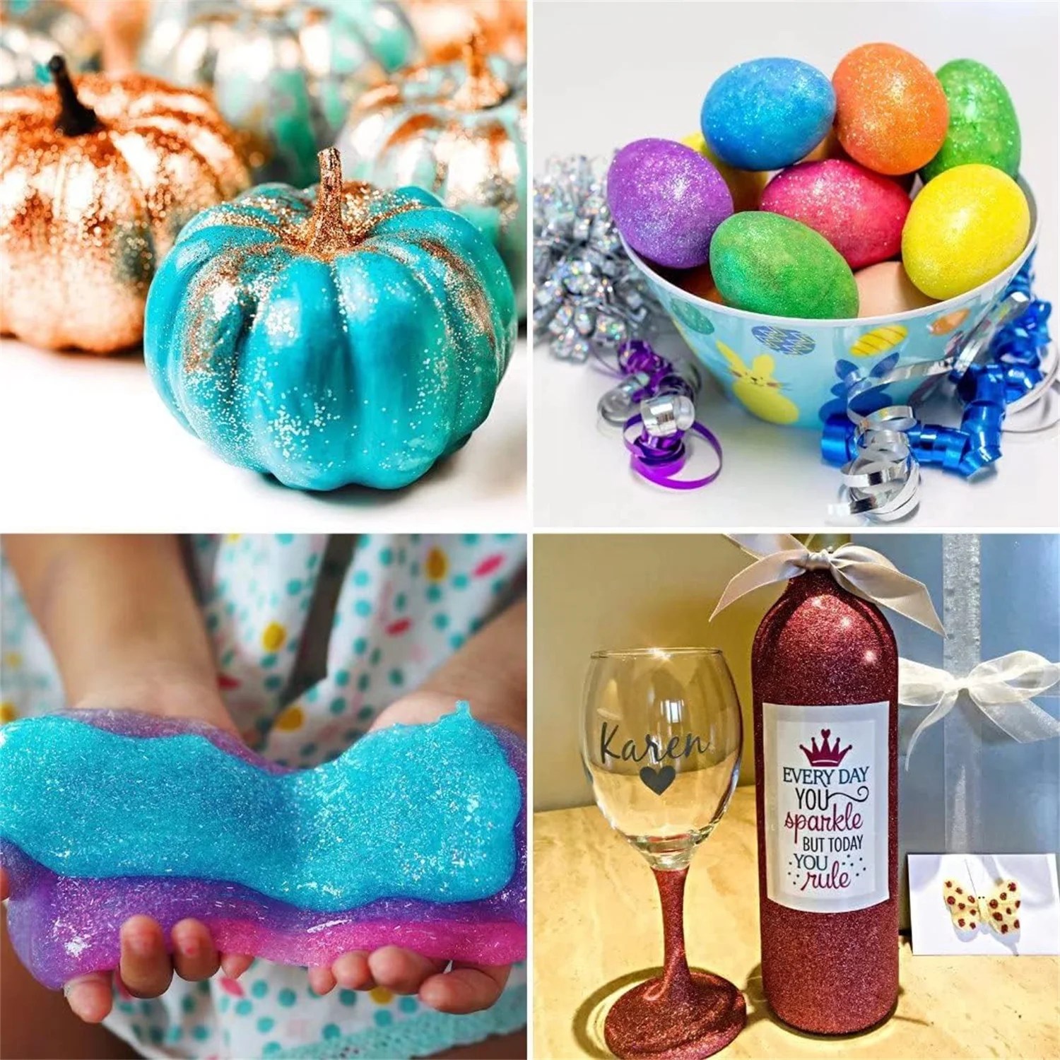 Feiner irisierender Glitzer für Bastelarbeiten | 1/128" Halloween, PET-Flocken, Bastel-Pailletten, Epoxid-Chips für Kürbisse, Epoxidharz, Nägel, Gel – Detail 24