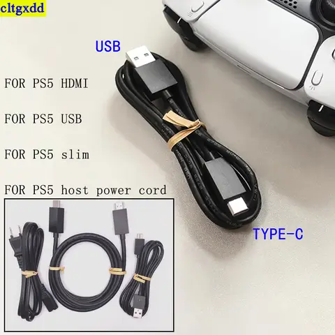 Cltgxdd 1piece FOR PS5 Game Controller Host Charging Cable C-Type USB HDMI High-Definition Video Connection Cable Power Cord