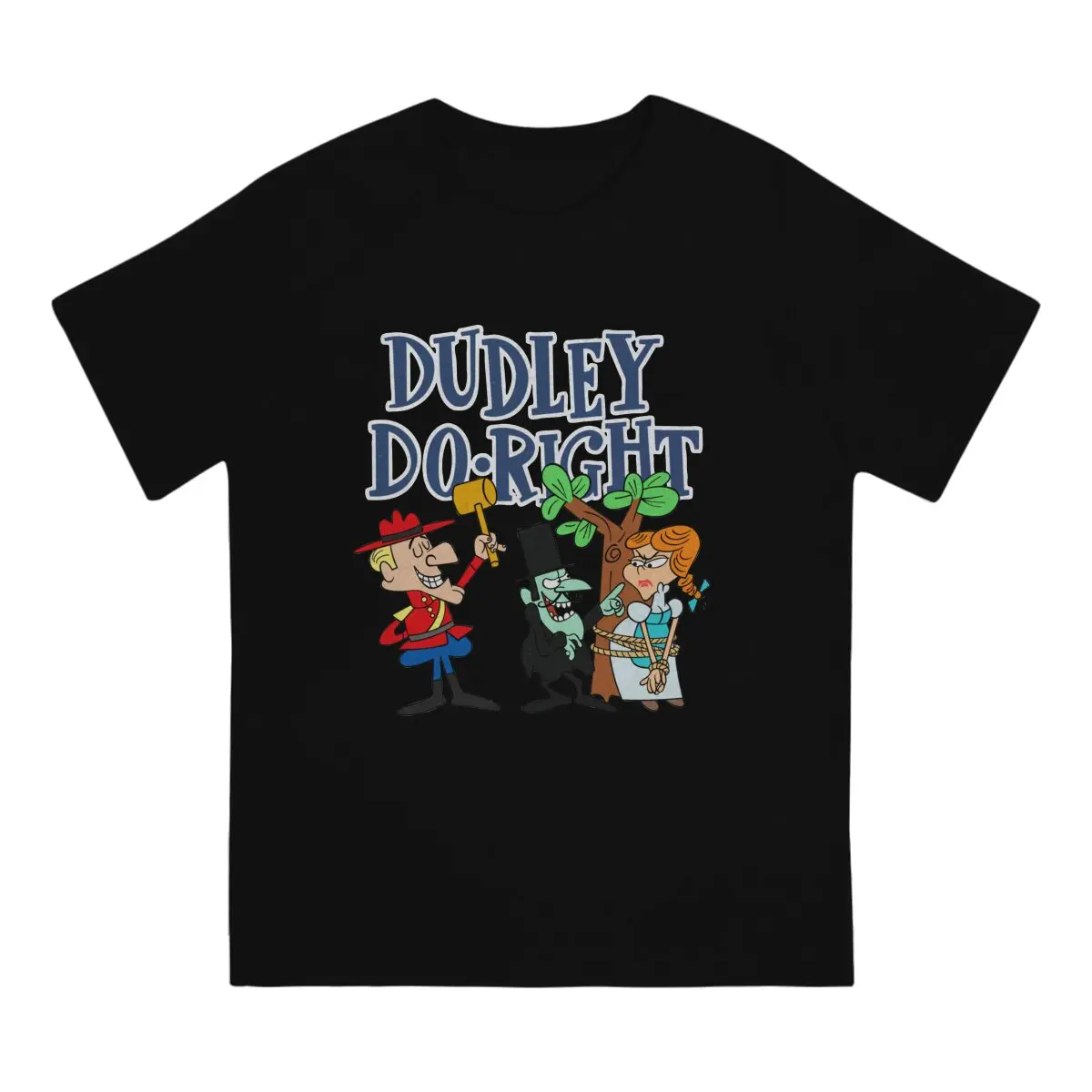 Men's Dudley Do-Right T Shirts Jay Ward Cartoons 100% Cotton Clothing Funny Short Sleeve Crewneck Tees New Arrival T-Shirt